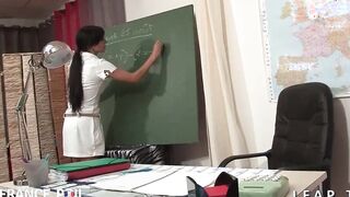 The professor gets caught by her students inside class