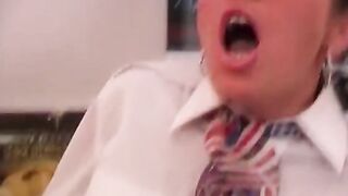 Well graced dark haired beauty gets her tight asshole banged! bu man into mask
