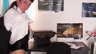 Well graced dark haired beauty gets her tight asshole banged! bu man into mask