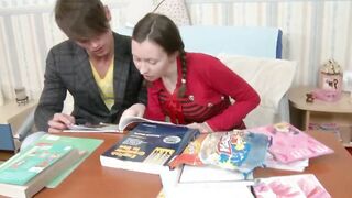 Dark Haired: Russian teens Tatyana pleasures her friend's dick