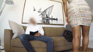 Thick Black cougar Filled by White Producer into Fake Job Interv