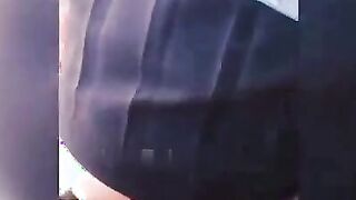 Fuck while wearing a school uniform outdoor a school campus