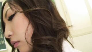 Dirty japanese student Mayumi gets all holes pounded by her professor