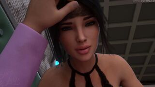 My stepsister milks my rough horse penis until I cum all over her toes - [Milfy City - Caroline 3]