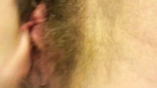 Bushy Twat Pissy Sex Toy Cum