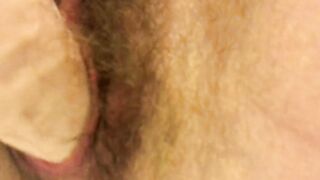 Bushy Twat Pissy Sex Toy Cum