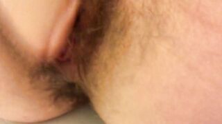 Bushy Twat Pissy Sex Toy Cum