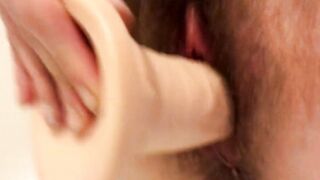 Bushy Twat Pissy Sex Toy Cum