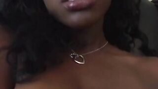 Ebony pornstar with gag ball changes sex toy to penis for anal plowed