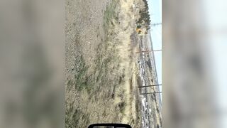 Betsy's first Outdoor vehicle masturbation