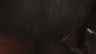 Butt ebony doll into fishnet tights has her booty filled and creamed