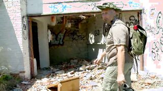 Hunter finds brand new inside an abandoned house and end up fucking