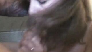 Big Titted college teenie blows on rough penis