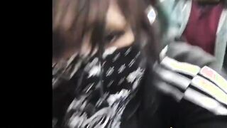Masked screwed sex toy gets plowed inside outdoor during quarantine