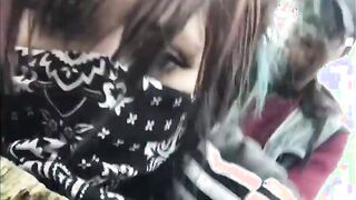 Masked screwed sex toy gets plowed inside outdoor during quarantine