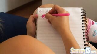 Solo eighteen masturbates vigorously