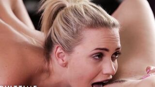 ADULT TIME - Angela White Helps Mia Malkova & Georgia Jones Cum Together! FULL MOVIE