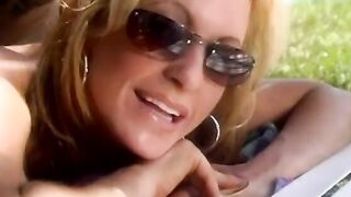 Hung bro blows beauty blonde's vagina before reaming her doggy-style