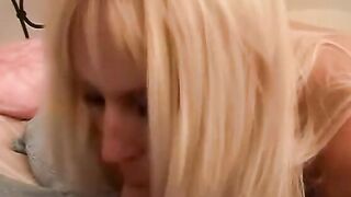 Beauty blonde with a pretty booty ride a thick penis with her tight snatch