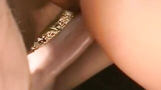 Blonde on her knees blowing and got nailed by rough dick