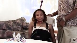 19 Yo ebony women saduced by huge rough dick