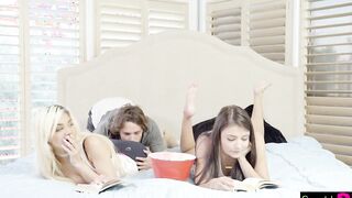 BrattySis - Tricked Freaky Sis And 18 Year Old Friend In Threeway