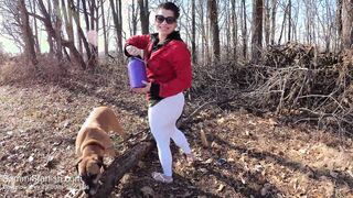Ex-Wife inside white yoga leggings