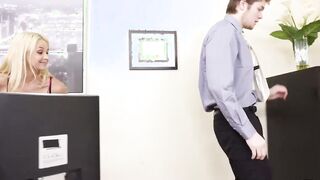 Big Tit Blond Boss Sarah Vandella Seduces Young Employee