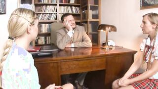 Lucky professor finds 2 super lola schoolgirls and anally fucks them