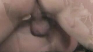 Young blonde with teardrop boobs mounts toned hunk to riding dick