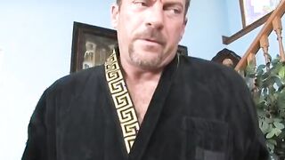 After these crazy sexy young whores wash him clean they suck his penis and let him nailed