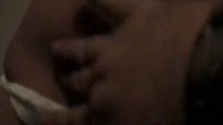 Dark Haired honey with a fat booty gets her cunt slammed with a long dong into bedroom