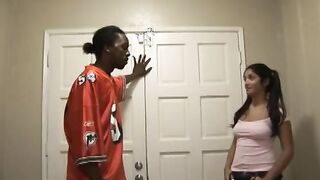 Ebony man with an amaizing cock gets bj then makes the Goddess twat very soak