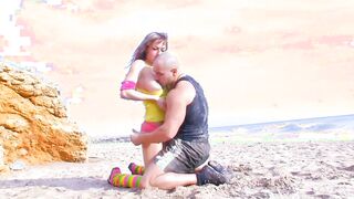 Big Tit blonde uses her flexibility to banged! her instructor