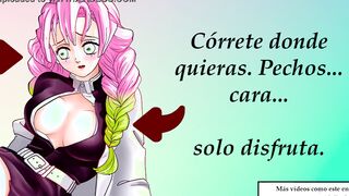 JOI animated con Mitsuri. Beautiful Gang Bang. En español.