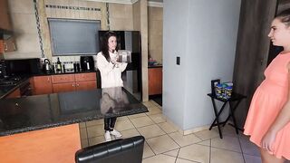 2 tiny hooters chick having fun a piss game by pranking each other until someone give up | roleplay