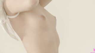 Delicious Coed Kylie Massages Her Pale Pink Snatch And Jizzes
