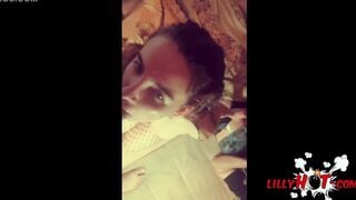 Big Tit goddess shows off her cuties and works with 2 dicks