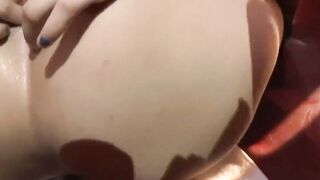 Gang bang with a teenie who pleases everyone's dicks