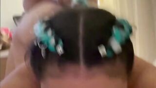 Colombian skank La Paisa gets her Braids pulled while she moans and squirts on penis