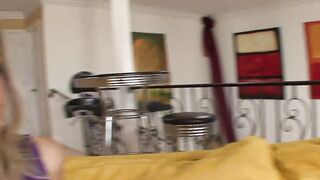 Aubrey Adams blows and fucks into interracial three-way sex