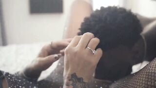 Cuckold ex-wife talking crazy to hubby while she take BBC rough
