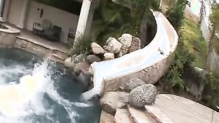 Bro gets sucked and fucks lusty girlfriends by pool