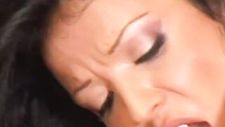 Guy gets cock blown and plows Cutie Beauty inside living room