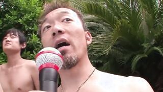 Japanese mass sex party by the pool Part one