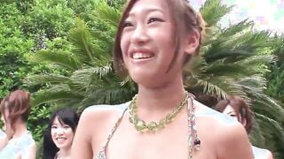 Japanese mass sex party by the pool Part one