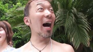 Japanese mass sex party by the pool Part one