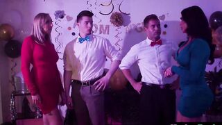 Stepmoms prepare sons for prom night | taboo foursome sex