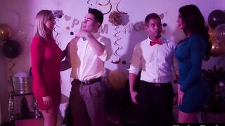 Stepmoms prepare sons for prom night | taboo foursome sex