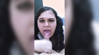 American school sluts blowing my penis. I cum into her face
